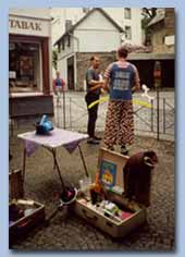 Auftritt in Monschau zur Geschäftseröffnung 1999